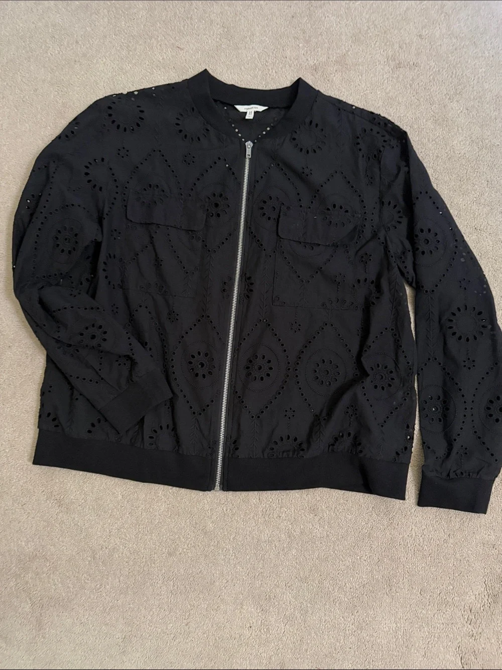 Maurice’s Black Eyelet Bomber Jacket - Modern Casual Zip-Up
